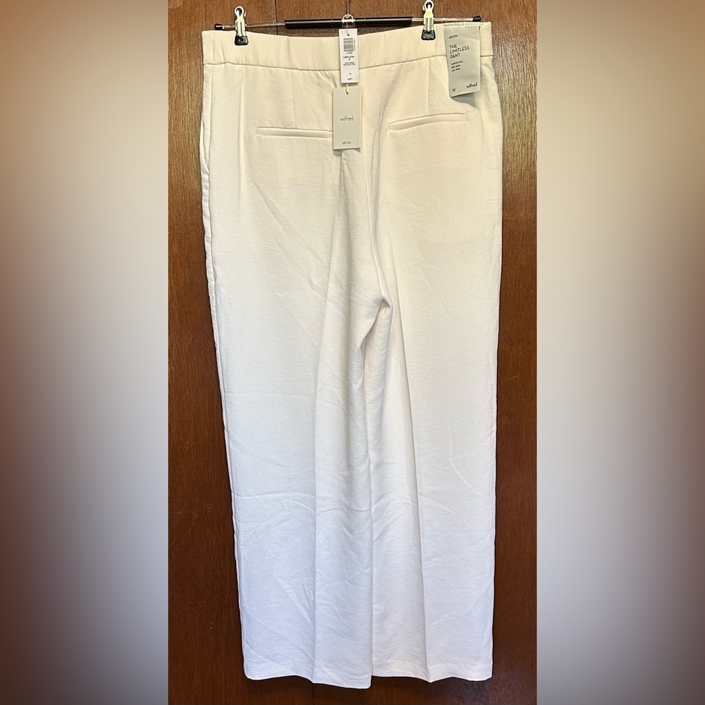 NWT Aritzia Wilfred Limitless full length/wide leg Crepette Pant in Light Birth - Picture 5 of 7